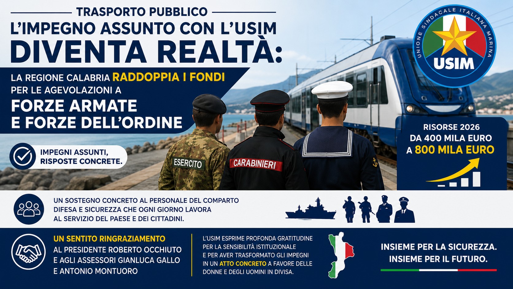 Calabria: rafforzate le agevolazioni sui trasporti