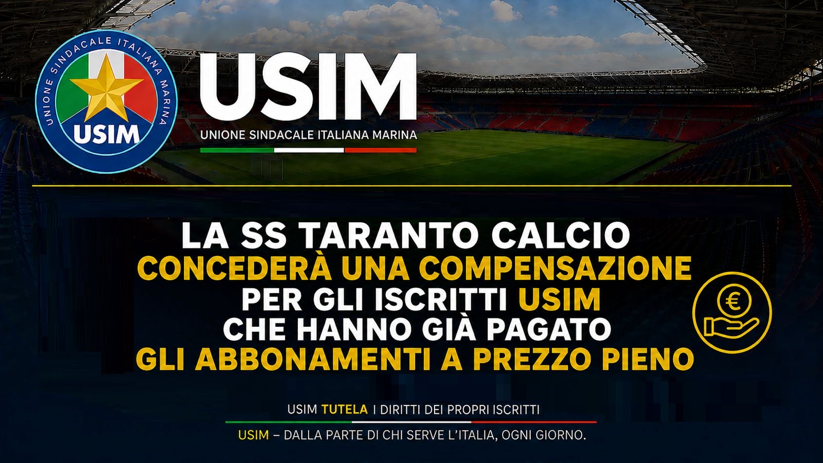 SS Taranto Calcio: compensazione per gli iscritti