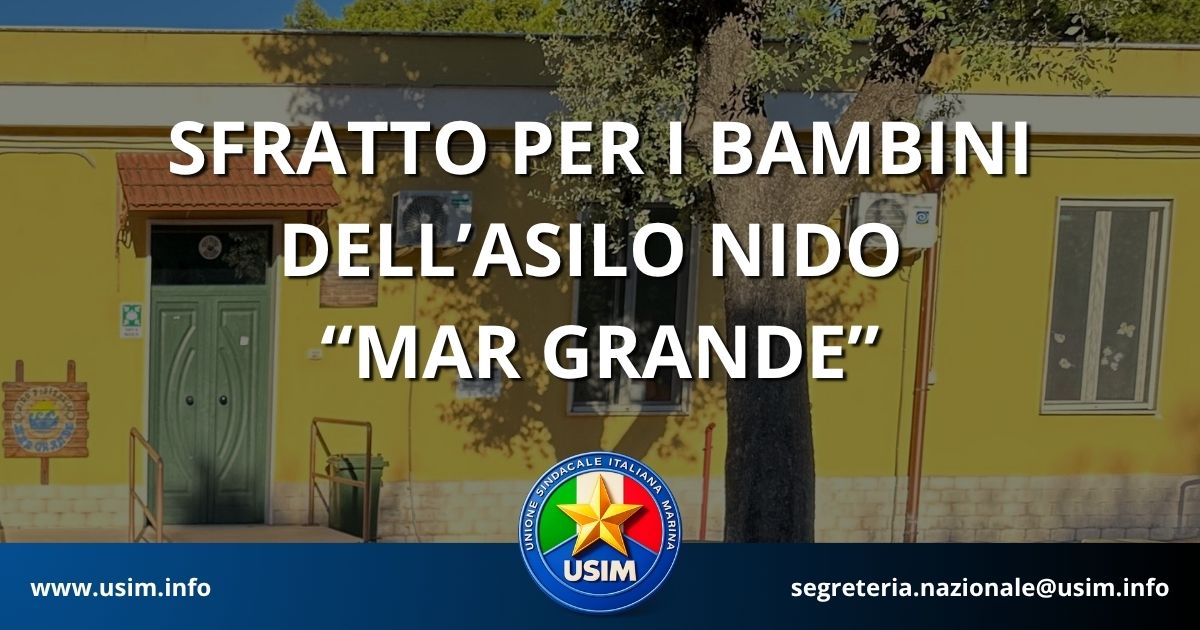 Sfratto per i bambini dell'Asilo Nido "Mar Grande"
