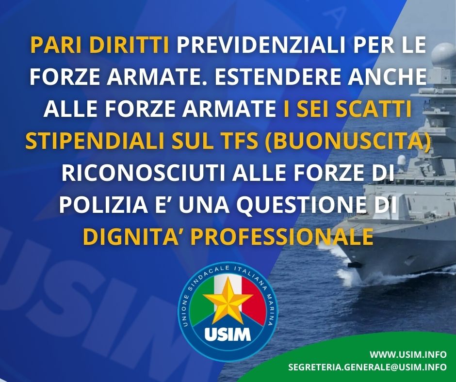 Estensione dei 6 scatti previdenziali alle FF.AA.