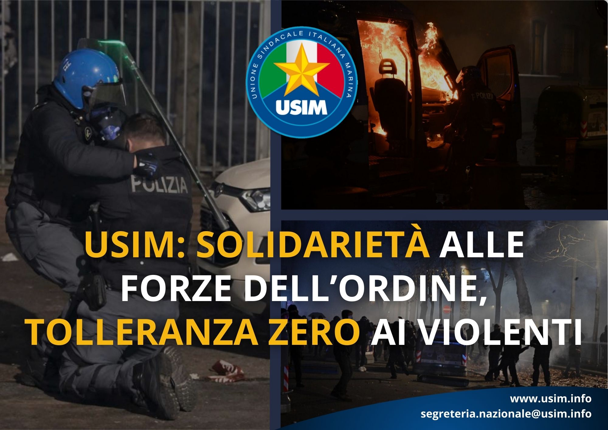 Torino: solidarietà alle Forze dell'Ordine.